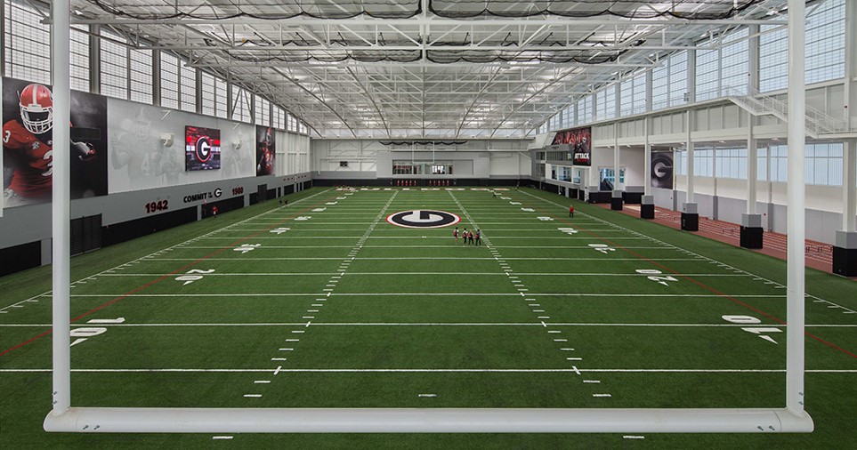 indoor turf football field