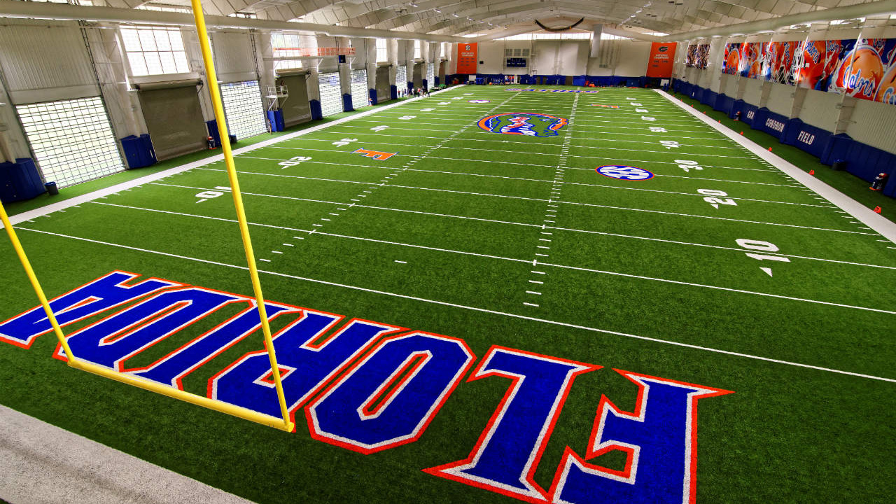 indoor turf football field